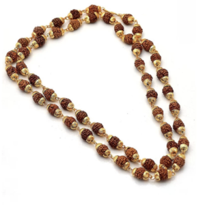 5 Mukhi Rudraksha Gold Plated Mala